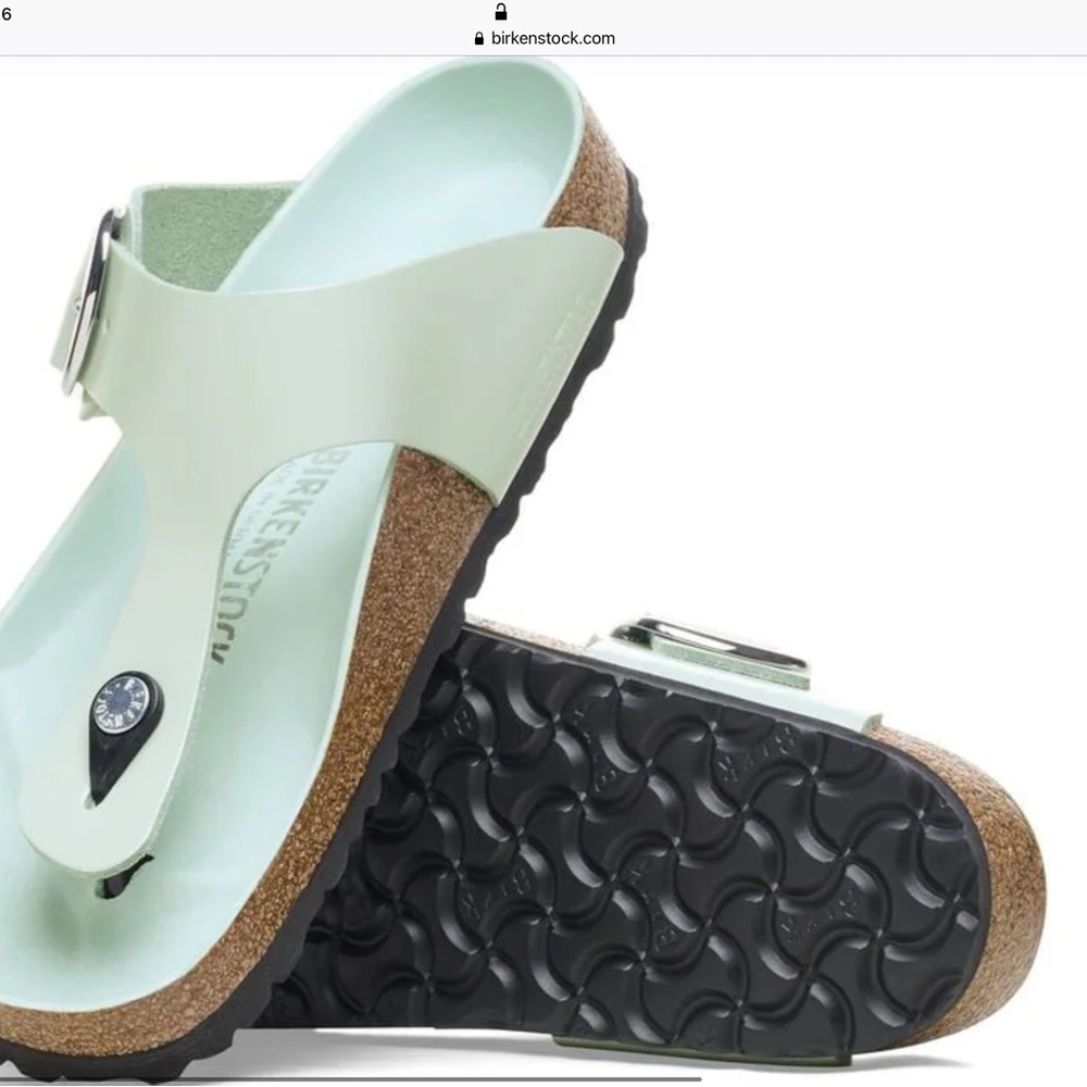 Birkenstock Gizeh NWT Big Buckle High-Shine Surf Green Size:9
